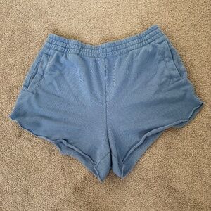 aerie High Rise Pull-on Sweat Shorts in Blue Size XL